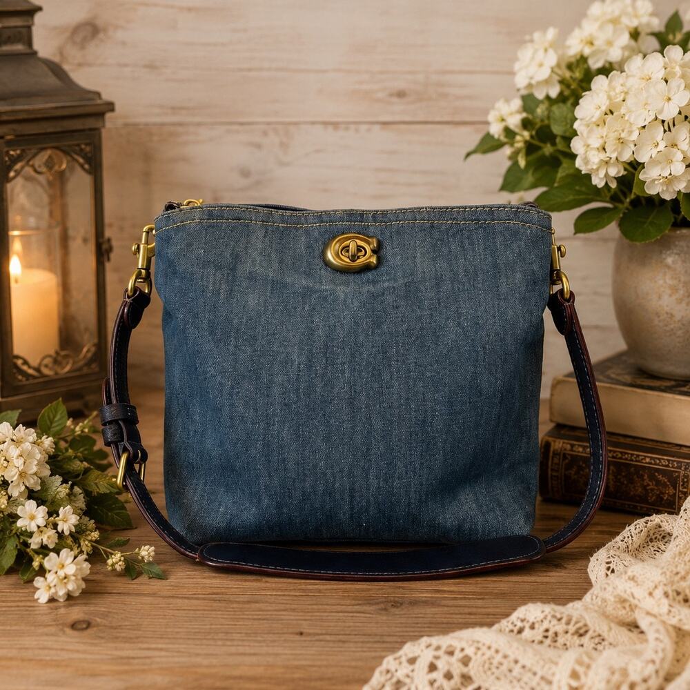 Coach Willow Denim 2-Way Crossbody Bag Rare